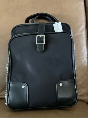 Simply Noelle Black Men's Backpack with Silver Hardware